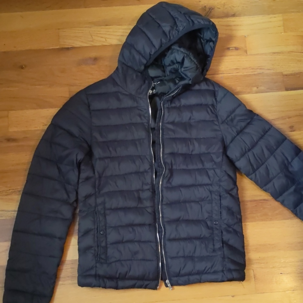 Black Slim Puff Jacket
